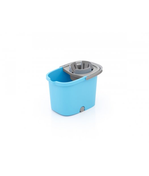 CUBO 16 L RECTANGULAR + ESCURRIDOR SMART GRIS MINI RUEDAS (AZUL)